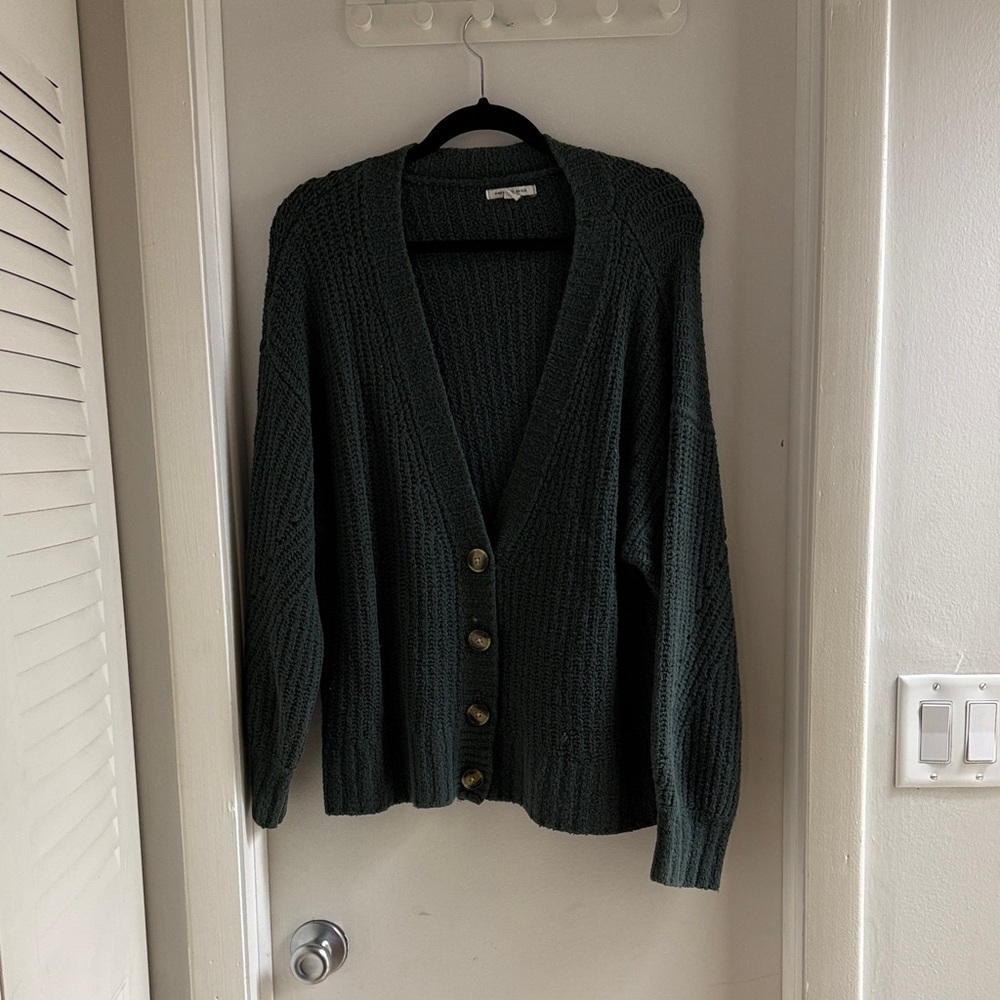 American Eagle Outfitters Deep Green Button-Up Cardigan